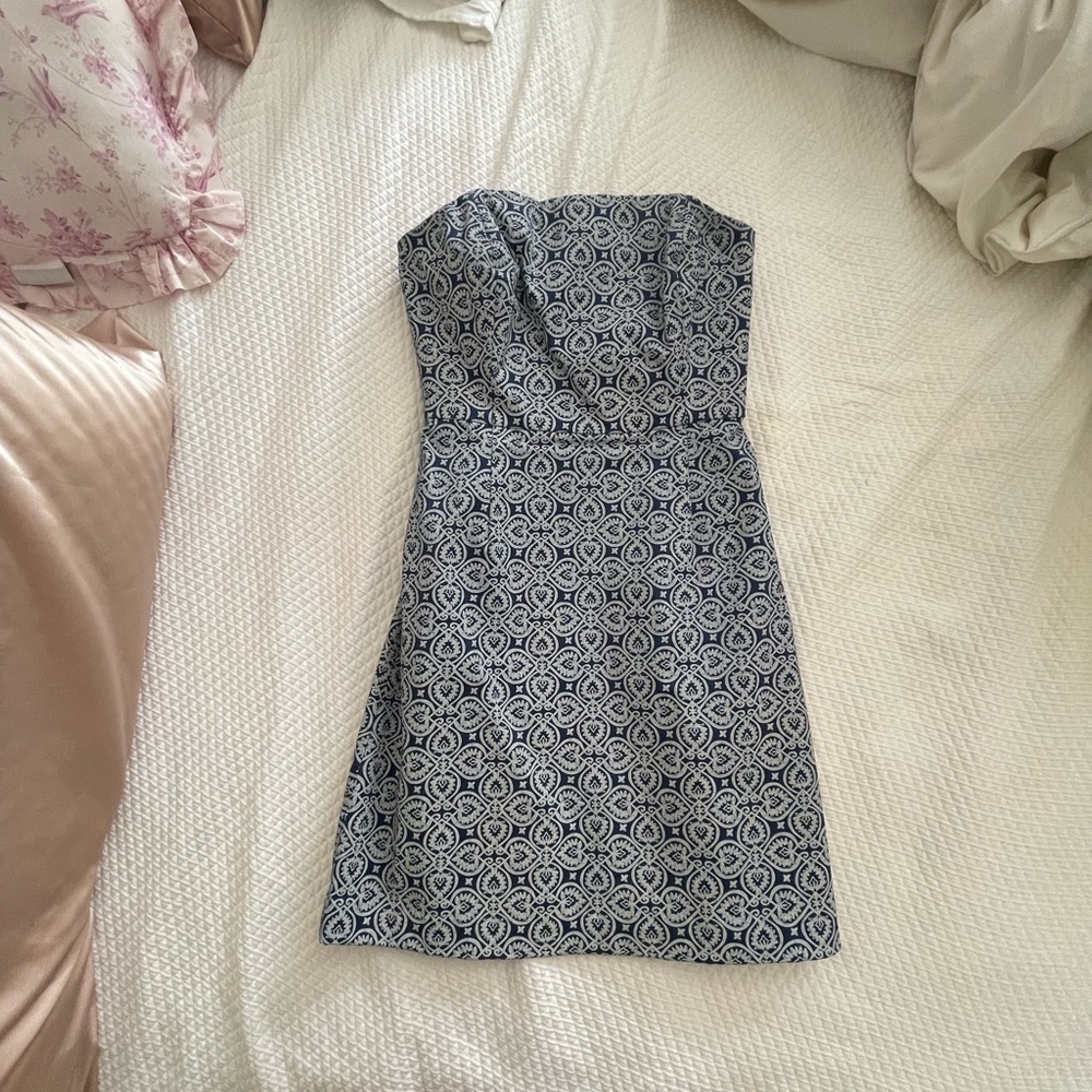 Vineyard Vines Strapless Black and White Dress
